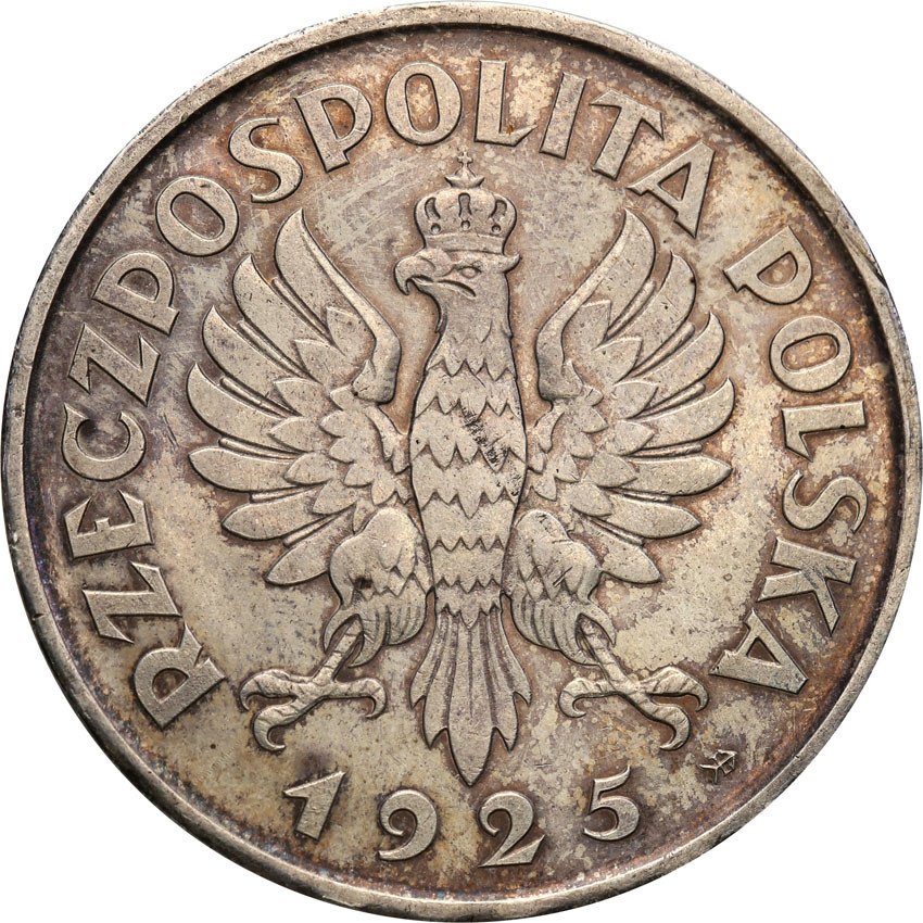 II RP. PRÓBA srebro 5 złotych 1925 Konstytucja 81 perełek RZADKOŚĆ